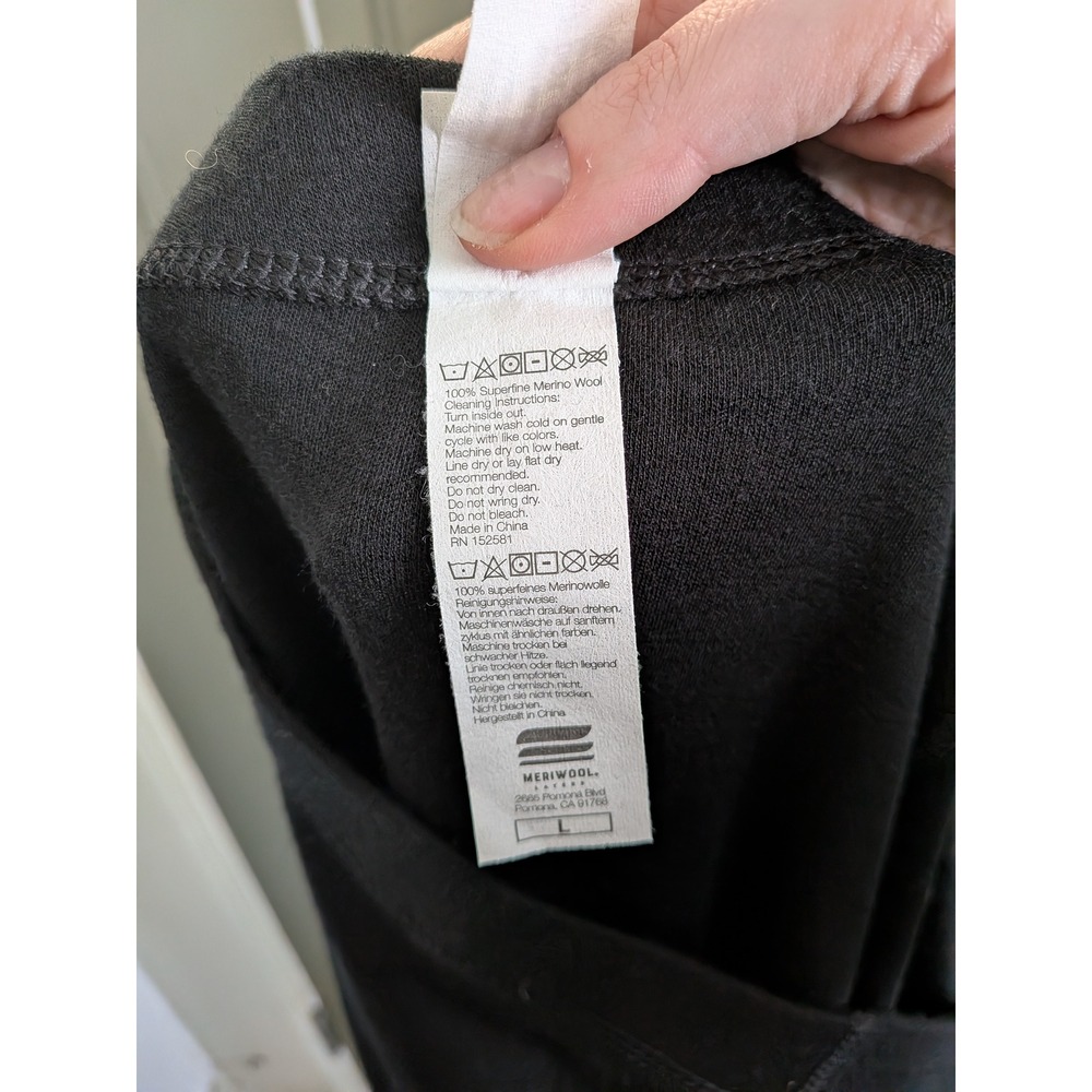 Meriwool Layers Womens Black 100% Merino Wool Base Layer Leggings Size L - Picture 8 of 8